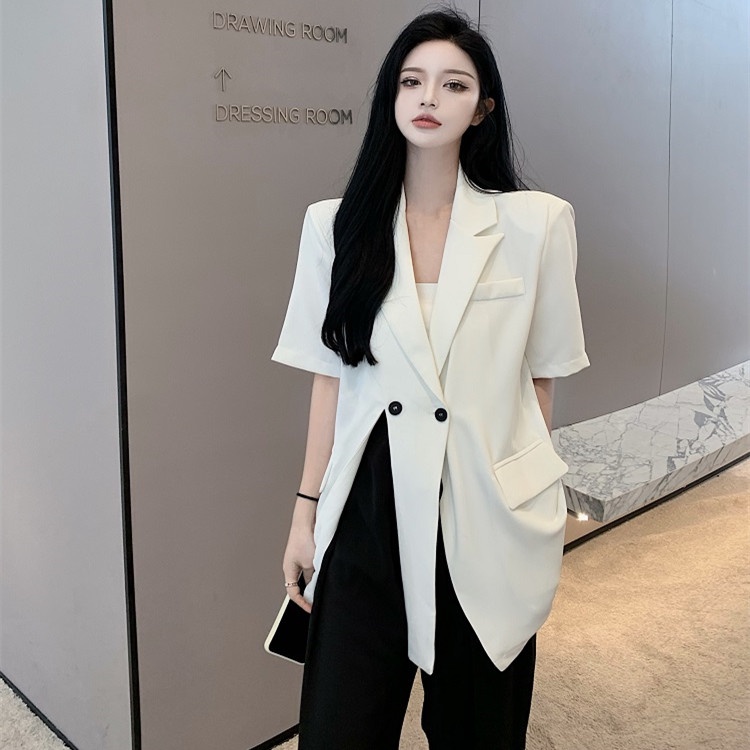 Áo Lửng Dáng Rộng Xẻ Tà Thời Trang Mùa Hè Dành Cho Nữ