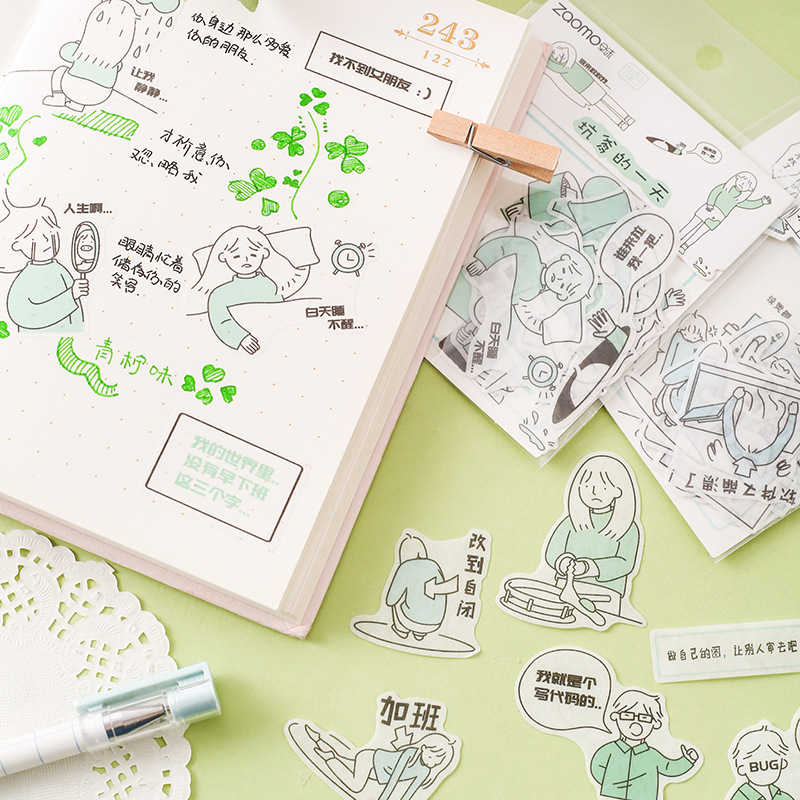 Set 40 Sticker Dán Trang Trí Dễ Thương
