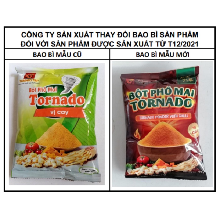 100g - vị cay bột phô mai lắc tornado vn tomato t&p spicy chesse taste - ảnh sản phẩm 2