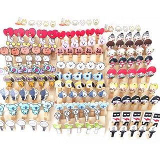 Kẹp gỗ BT21/BTS/WannaOne/Got7/EXO/BlackPink/TWICE