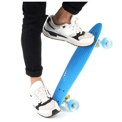 Ván Trượt Skateboard Penny Bánh Cao Su Có Đèn Led Trục Kim Loại To (Kích Thước 56 x 10 x 13 cm)