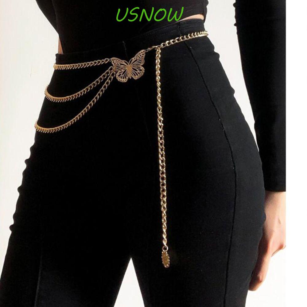 Dây Xích Đeo Thắt Lưng Phối Tua Rua Bằng Kim Loại Phong Cách Retro