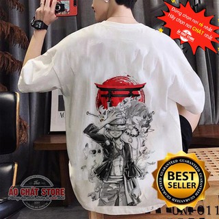 [FREESHIP] Áo thun tay lỡ luffy mũ rơm thư pháp Unisex | áo form rộng one piece đẹp
