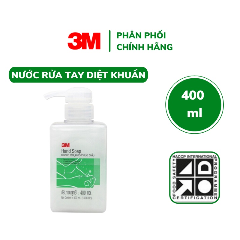 Combo 2 chai nước rửa tay 3M (Mỹ) 400ml diệt khuẩn, giữ ẩm cho da