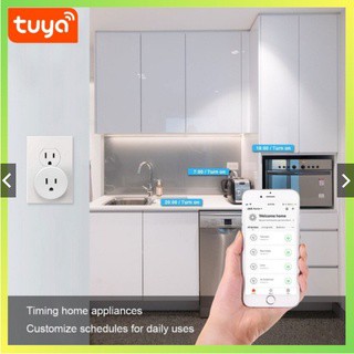 Ổ Cắm Điện Điều Khiển Qua Điện Thoại Thông Minh, App Tuya Hoặc Smart Life, 100V 220V-10A