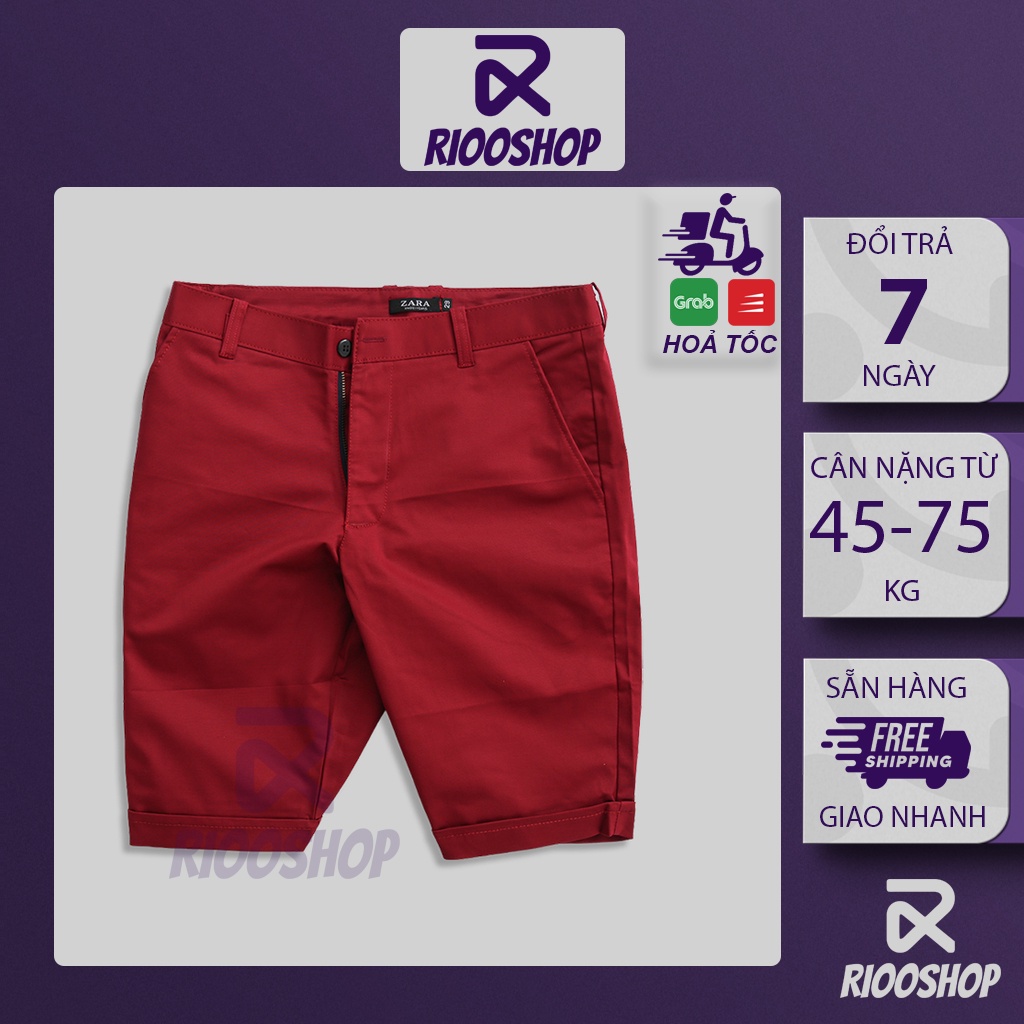 Quần short kaki nam nhiều màu cực đẹp RPS040 đỏ đô