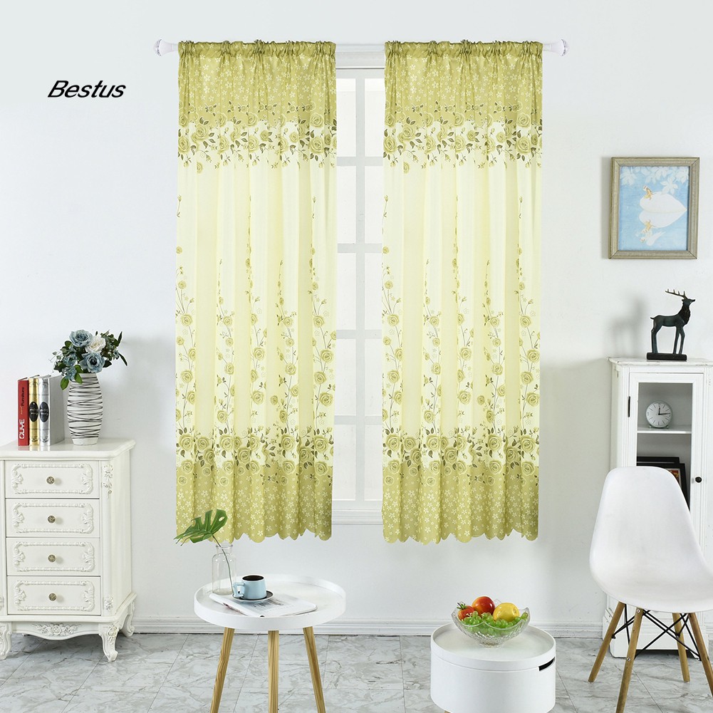 Rèm treo cửa sổ hình hoa hồng xinh xắn cỡ 100x200cm dùng trang trí