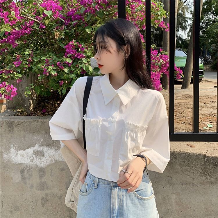Áo Sơ Mi Mỏng Ngắn Phong Cách Hàn Quốc Mới Mùa Hè