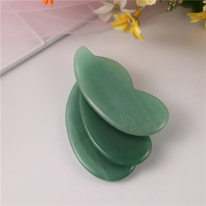 1Set Facial Massage Roller Guasha Board Double Heads Natural Jade