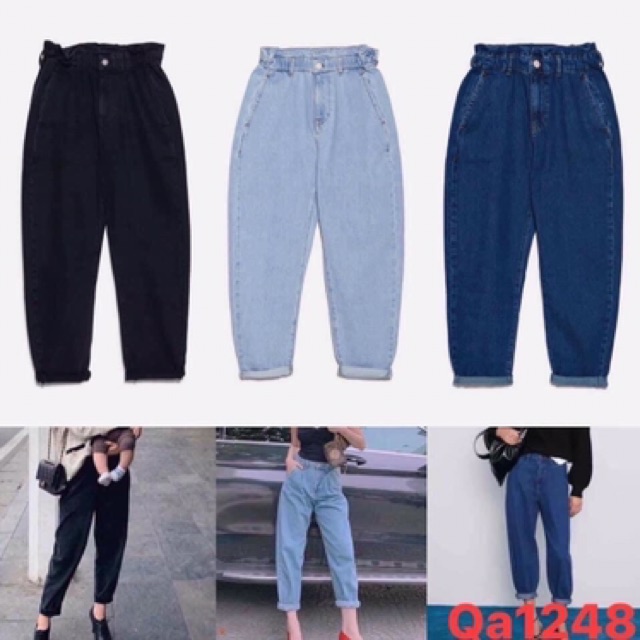 Quần Baggy Nữ Quần Jeans Lưng Cao (Có Size Lớn)