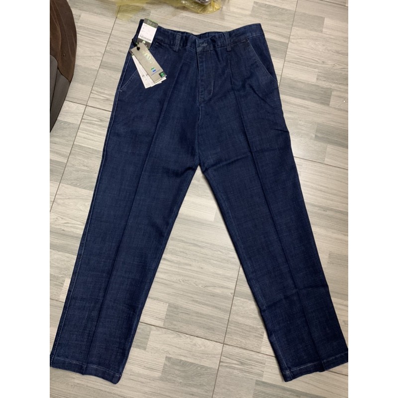 Quần bò nam trung niên túi chéo dáng thụng chất co giãn | BigBuy360 - bigbuy360.vn