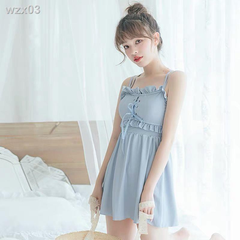 màu xanh nhạt, váy một mảnh nữ bảo bối, sinh viên phiên bản Hàn Quốc, hot girl suối nước nóng, quần đùi gợi cảm, | BigBuy360 - bigbuy360.vn