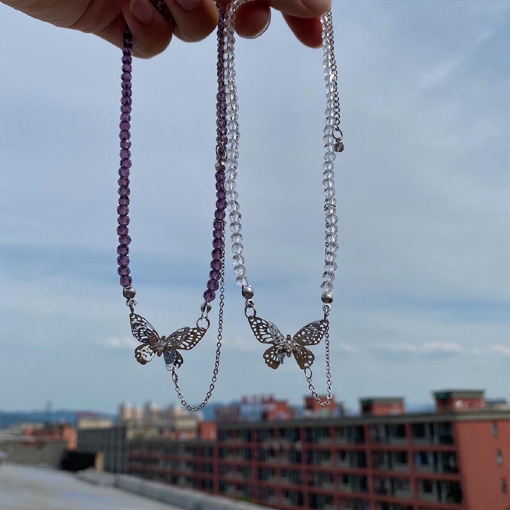 Vòng Cổ choker Mặt Bướm Đính Đá Pha Lê Phong Cách 22483