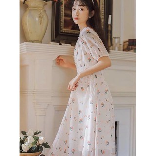 Đầm maxi nữ hoa nhí freesize dưới 58kg