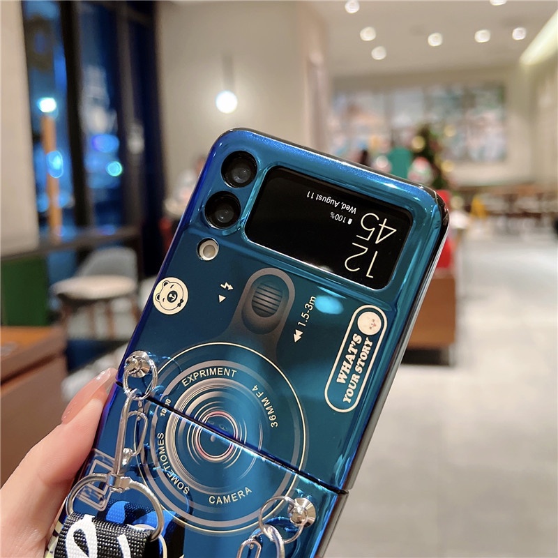 Ốp lưng Samsung Galaxy Z Flip 3 / Galaxy Z Flip3 / Galaxy ZFlip3 hình camera kèm dây đeo chéo thời trang