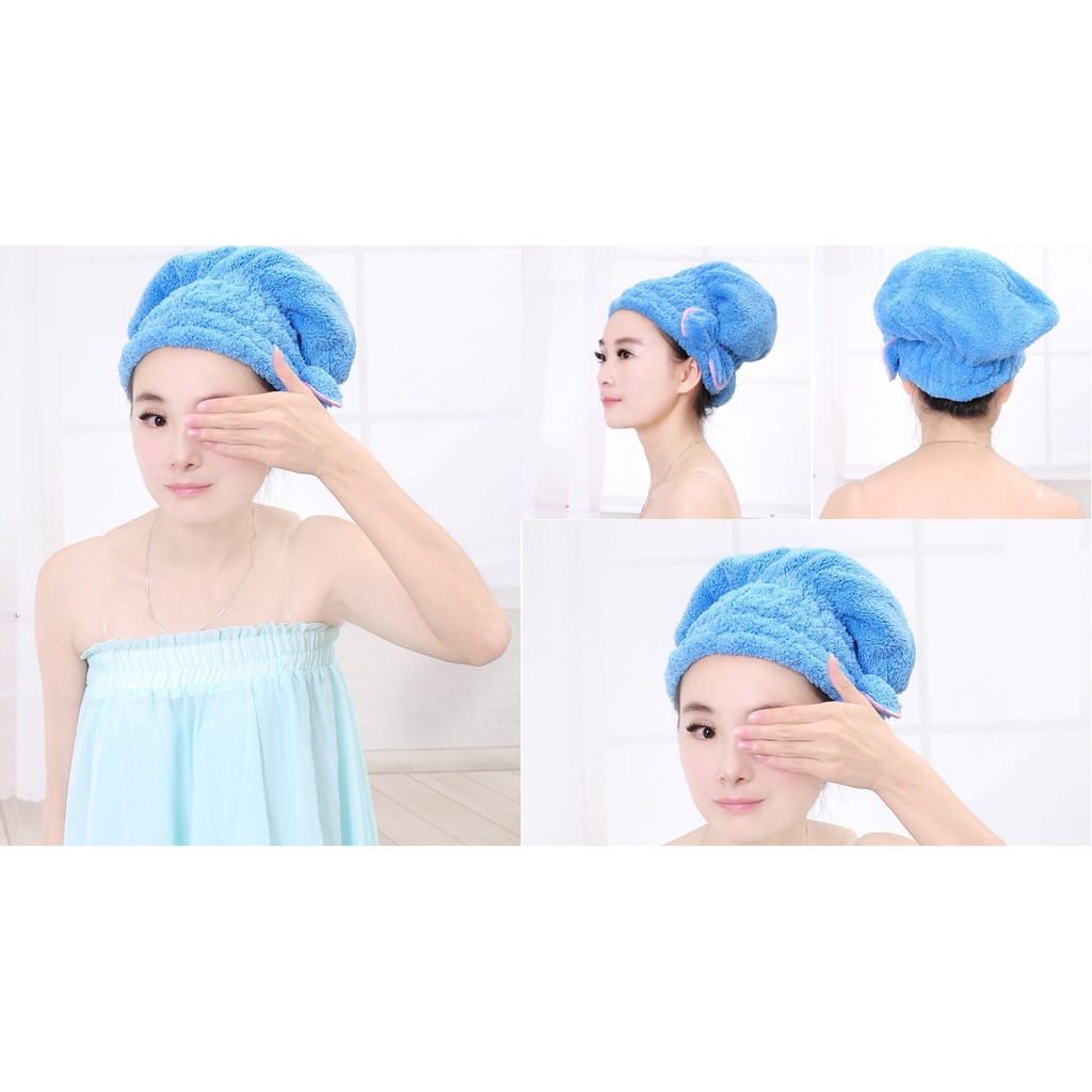 Khăn cuốn tóc rửa mặt - trang điểm - tắm gội đa năng