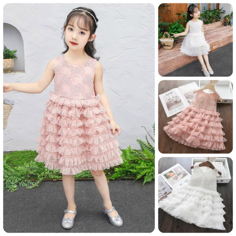 IVT43 Size 100-140 (12-30kg) Váy đầm xoè bé gái - Kiểu dáng công chúa Hàng Quảng Châu Thời trang trẻ em