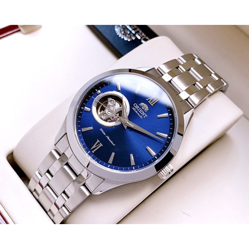 Đồng Hồ Nam Orient Automatic Golden eye II Blue - Dây thép Kính Sapphire Size mặt 38.5mm