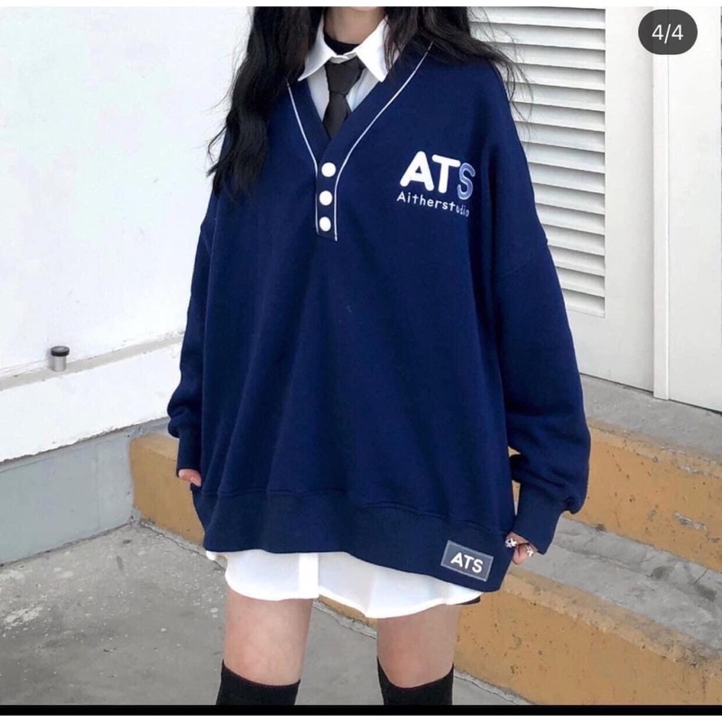 Áo Nỉ Sweeter Nữ Form Rộng ATS Tay Dài Bồng Dày Dặn Loại 1