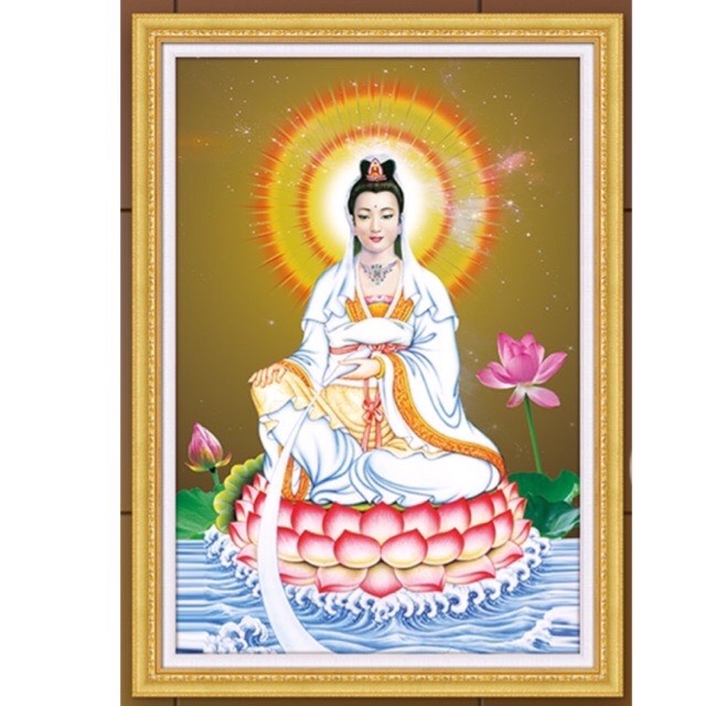 Tranh đính đá Phật Quan Âm Lg1462 kt 50x70cm