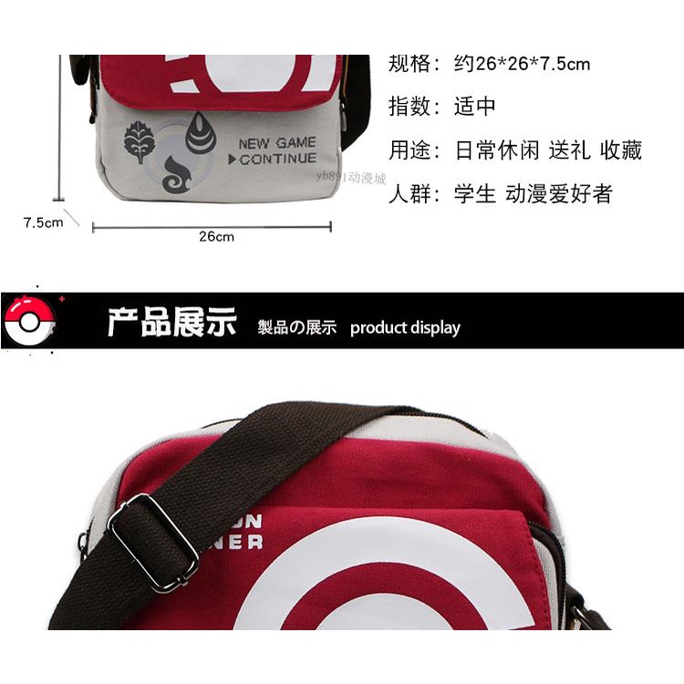 Túi Đeo Chéo Hình Pokemon Phong Cách Hàn Quốc Thời Trang Cho Nam
