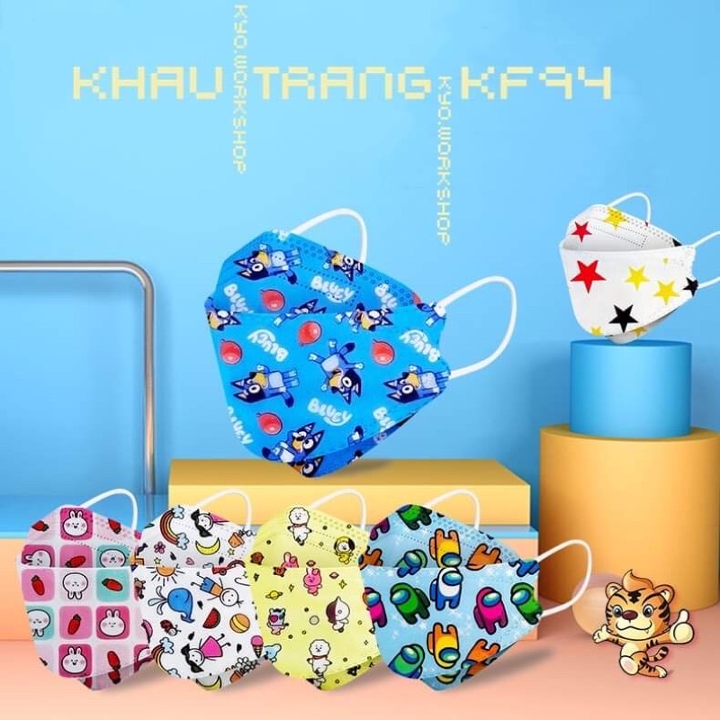 <3-14t> Khẩu trang kháng khuẩn cho bé KF94