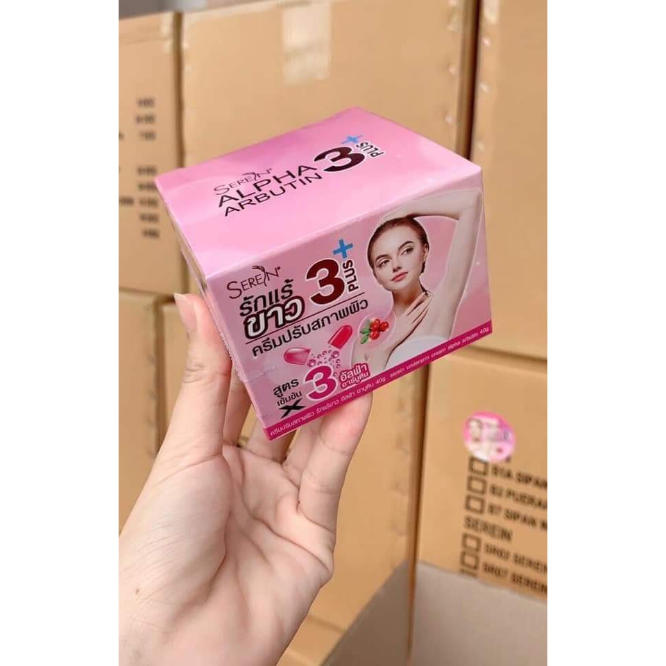 Kem Dưỡng Sáng Trắng Vùng Da Dưới Cánh Tay, Đầu Gối, Khuỷu Tay Seren Alpha Arbutin 3 Plus 40g Thái Lan