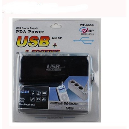 Bộ chia tẩu sạc ô tô, 3 nguồn tẩu sạc và 1 cổng USB