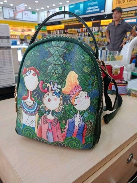 Túi đeo balo in họa tiết cô gái Nga nhỏ nhắn, xinh xắn - BL95