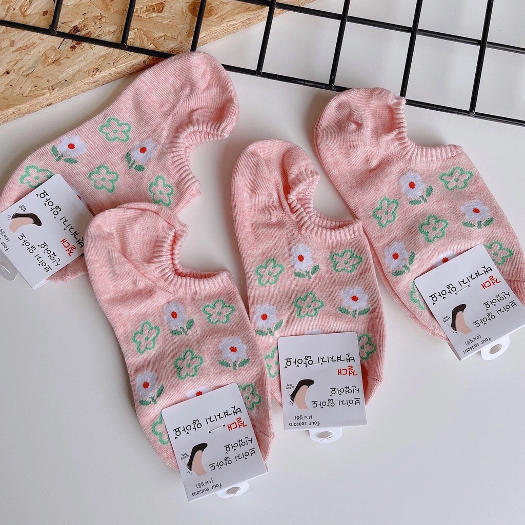 Tất Vớ Nữ Lười Hình Hoa Emoji Nhiều Màu Sắc Dễ Thương giá siêu rẻ mềm