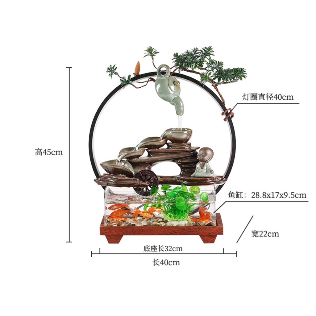 thác nước phong thủy bể cá. bể cá tiểu cảnh . thác phong thủy. bể cá mini. bể cá phong thủy hương trầm tự nhiên.