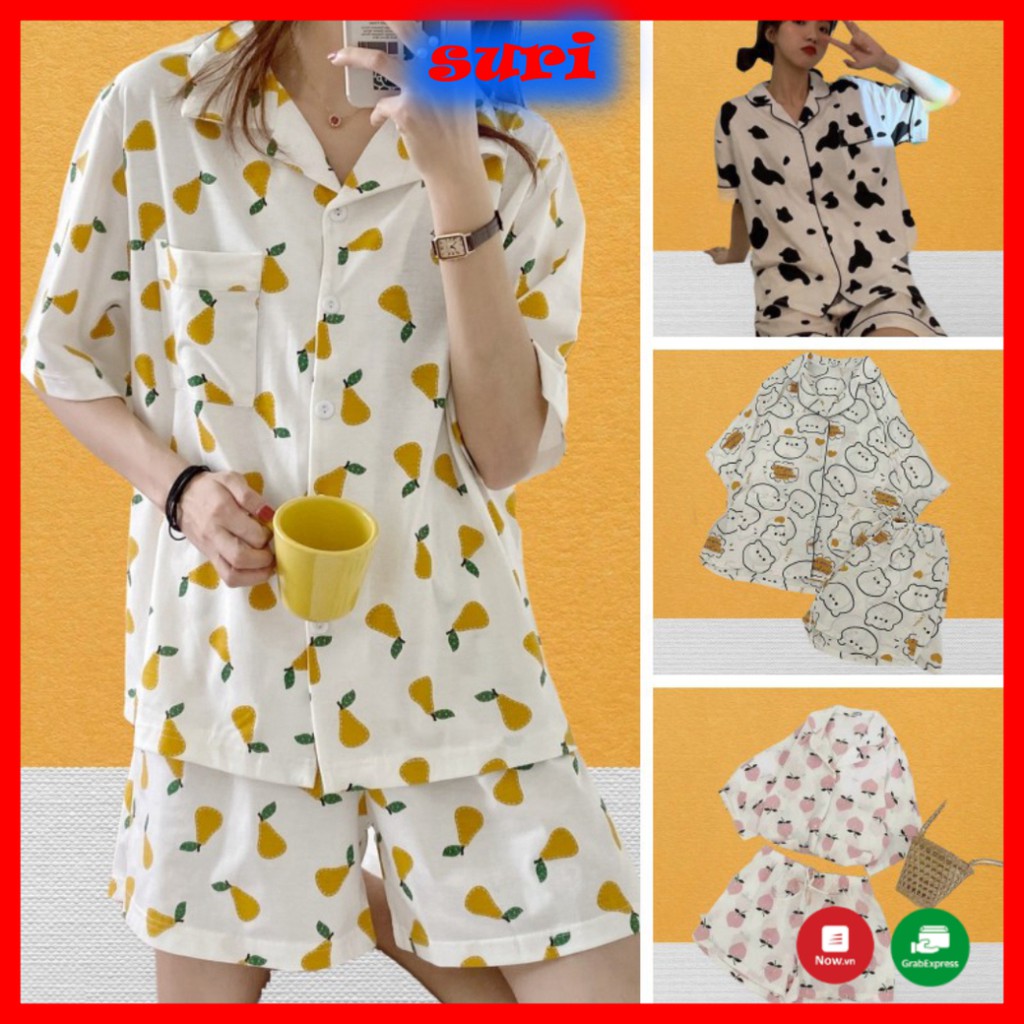 KĐ-13 Bộ Pijama Nữ HOA QUẢ NGẮN VÀ DÀI - Chất Kate | BigBuy360 - bigbuy360.vn