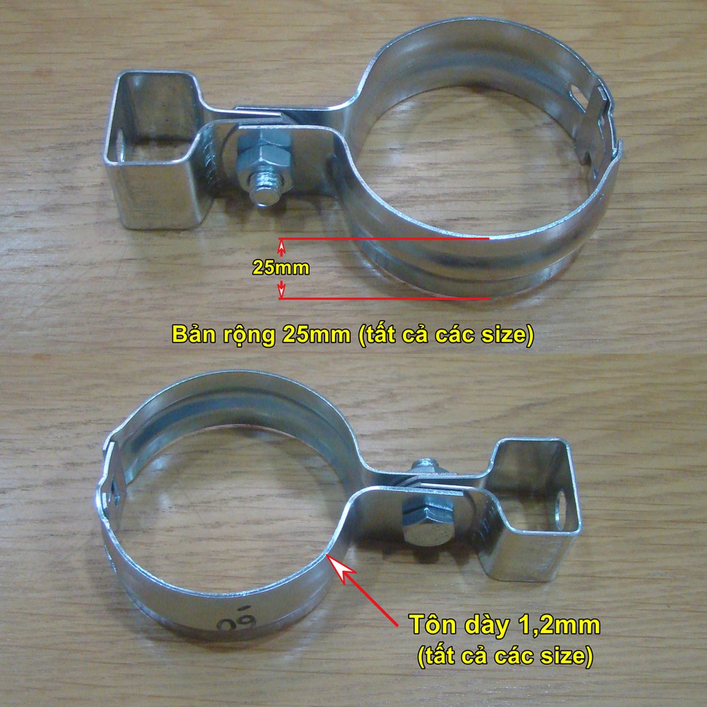 Cùm treo phi 60mm đến 140mm