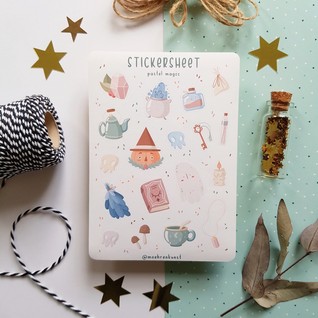 Sticker Trang Trí Sổ - Chủ Đề Phép Thuật - SS PASTEL MAGIC - Sổ Đựng Card - Trang Trí LOMO - Trang Trí TOPLOADER