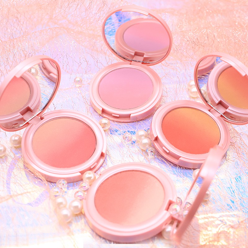 ♕Bảng Phấn Má Hồng NOVO Hai Màu Nude Tự Nhiên Kèm Cọ Tán Phấn #5259