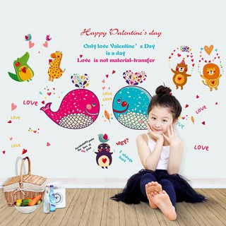 decal dán tường đôi cá