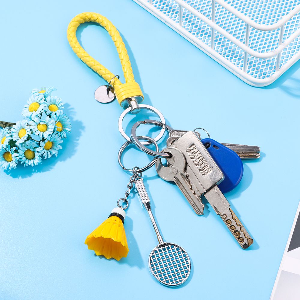 👒OSIER🍂 Cute Keychain Sports Ball Badminton Key Chains Gift Creative Pendant Handbag Car Key Keyring