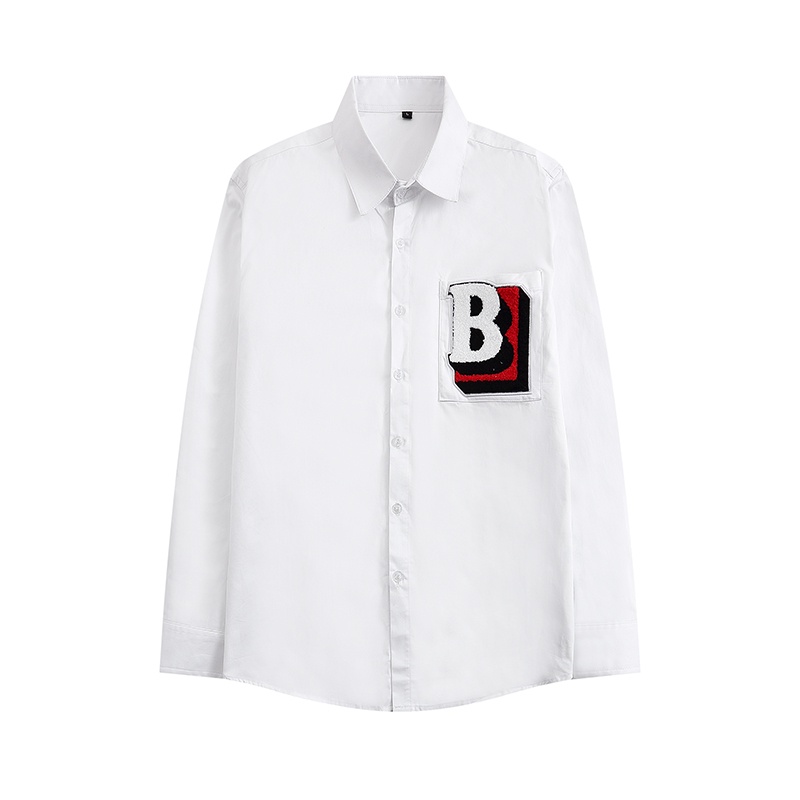 Áo Sơ Mi Burberry Tay Dài Mềm Mại Thoải Mái Phối Túi Thiết Kế Đơn Giản Chất Lượng Cao Cho Nam##