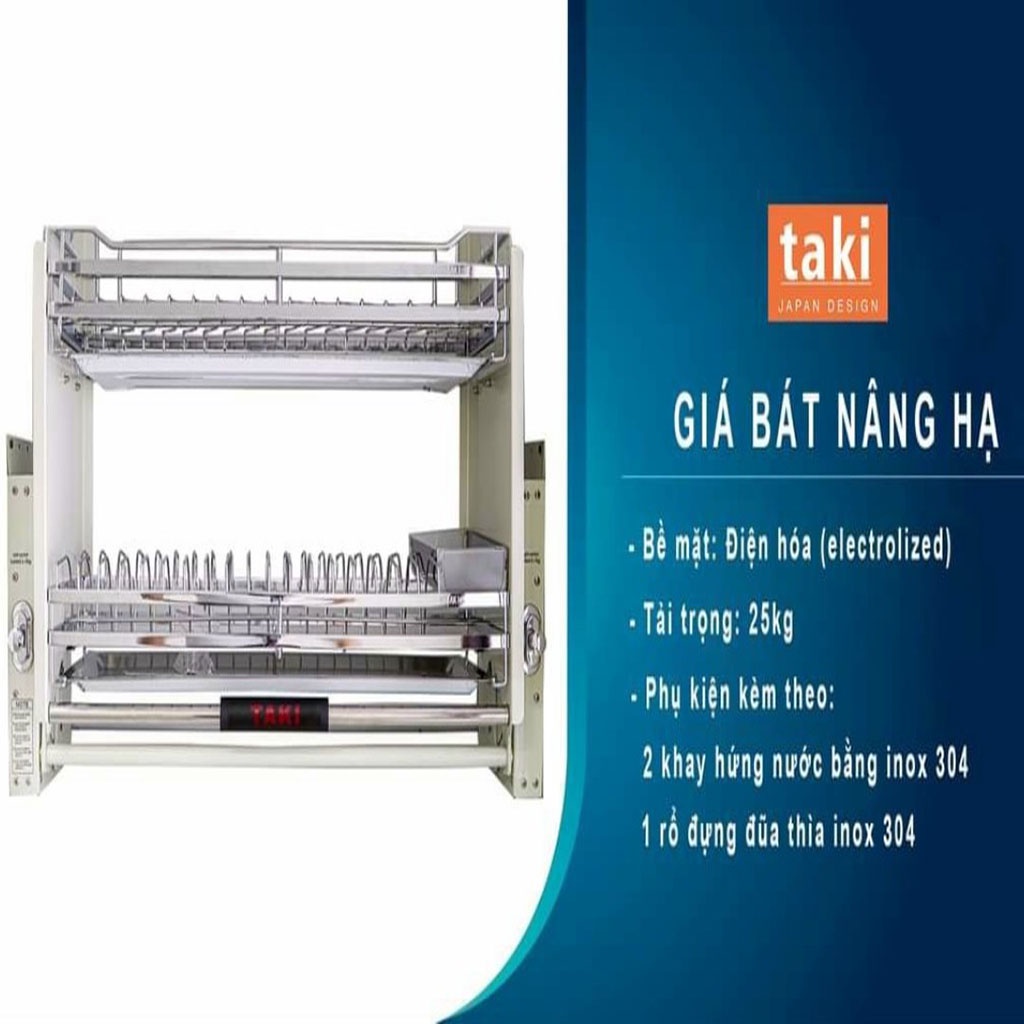 Giá Bát Nâng Hạ TAKI inox 304- Hàng Chính Hãng 2022