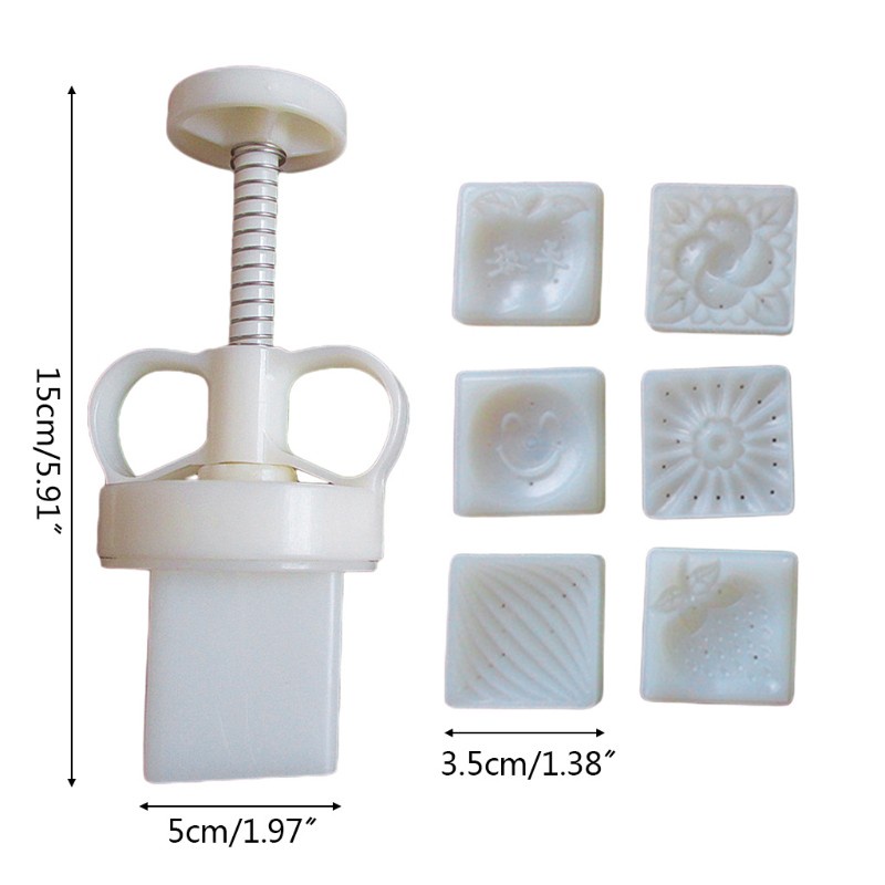 Khuôn Nhựa Làm Bánh Trung Thu Hình Vuông 30g Diy