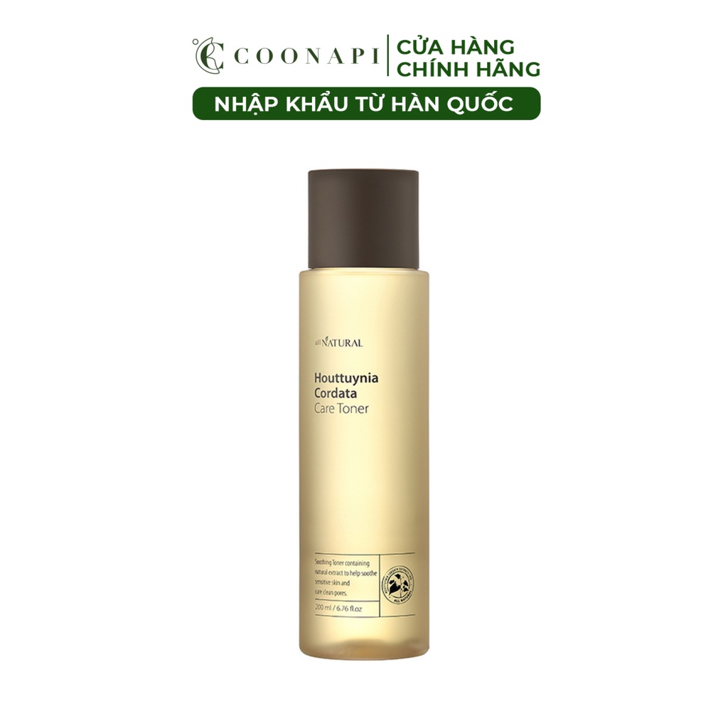 Toner Diếp Cá Cấp Nước, Se Khít Lỗ Chân Lông, Dưỡng Sáng Da All Natural Houttuynia Cordata Care Toner 200ml