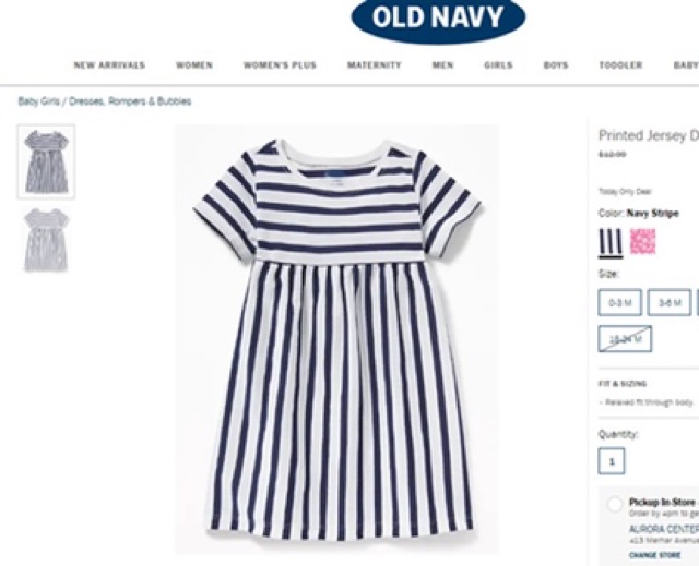 Váy thun Old Navy xuất dư xịn cho bé gái từ 0/3m-24m