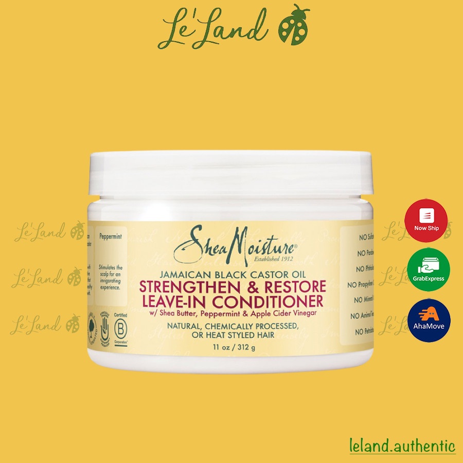 Bill US - Xả khô SheaMoisture Shea Moisture Jamaican Black Castor Oil Reparative Leave-In Conditioner 312g