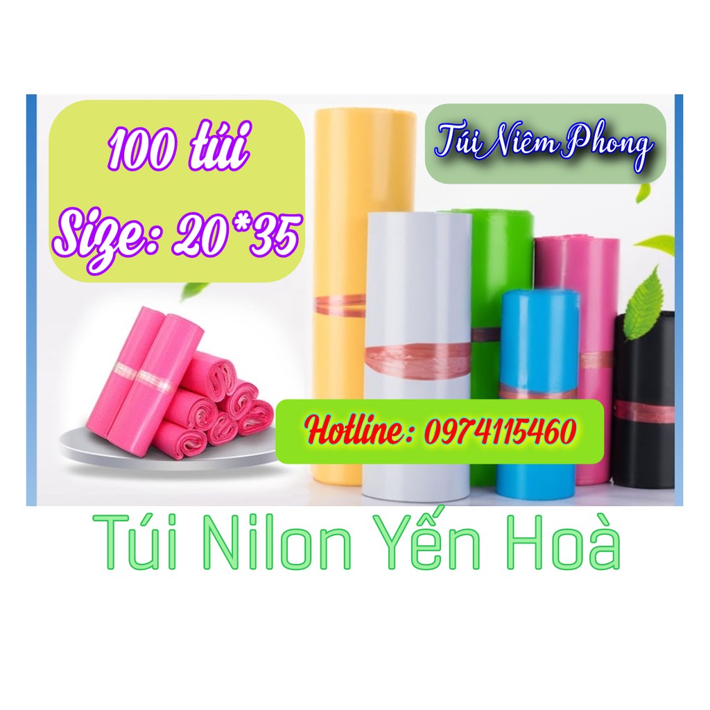 100 túi đóng gói túi niêm phong size 20*35 bấm vào chọn màu