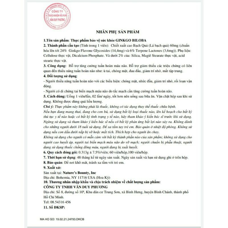 Viên Uống Bổ Não Ginkgo Biloba 60mg Nature's Bounty Hộp 60 viên | BigBuy360 - bigbuy360.vn