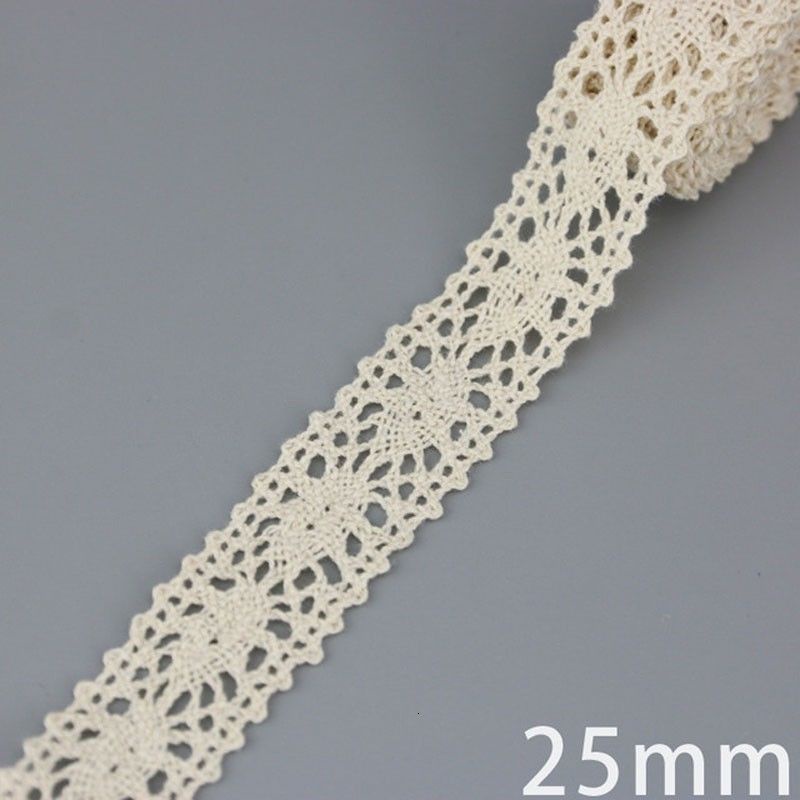 Cuộn dây ruy băng ren bằng cotton dài 5m trang trí đa năng tiện dụng
