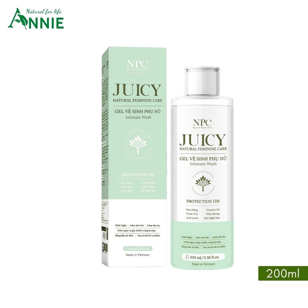 dung dịch vệ sinh thảo dược Juicy từ thiên nhiên giúp làm sạch, cân bằng pH âm đạo, ngăn chặn sự phát triển của vi khuẩn