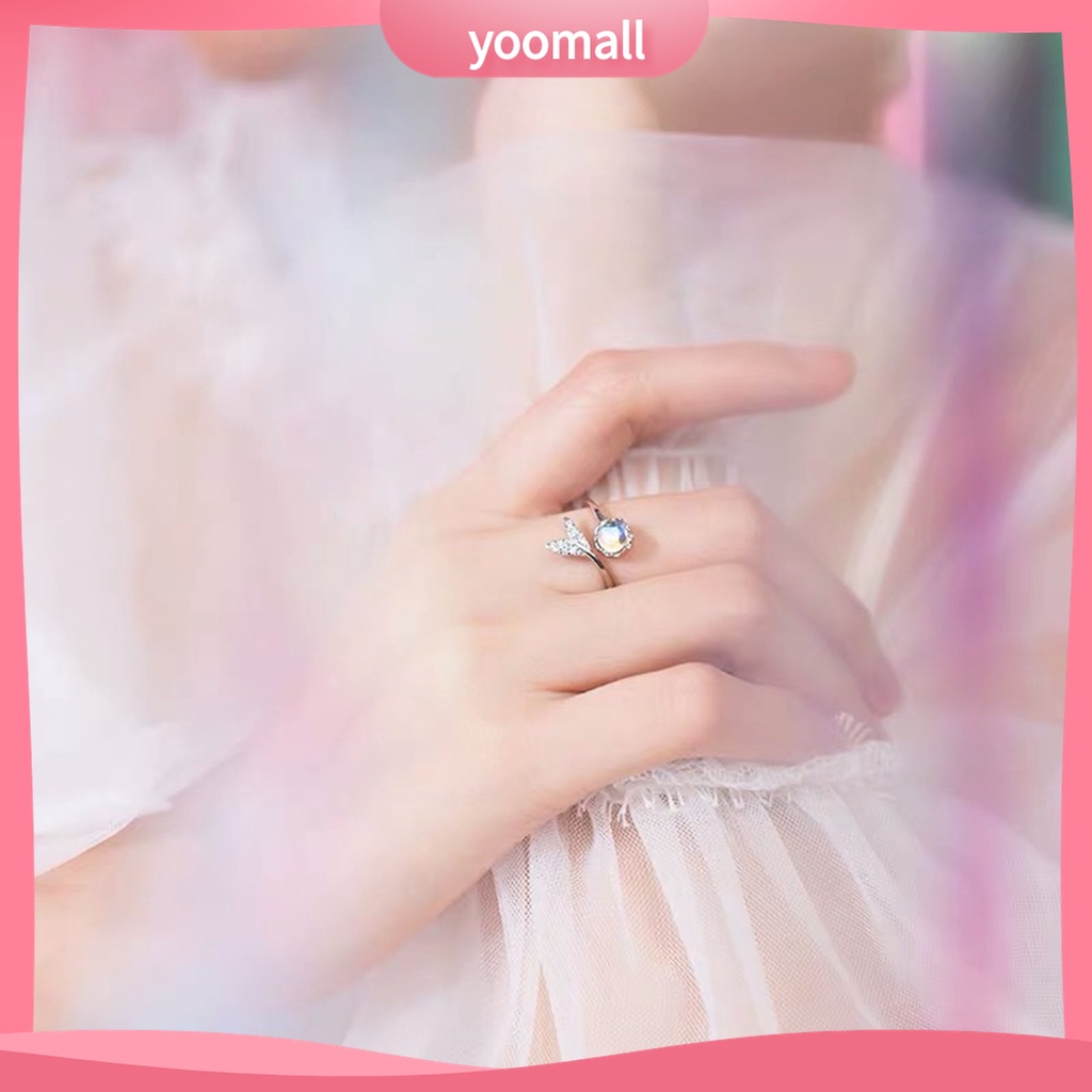 Yomall♡ Nhẫn Hở Hình Đuôi Cá Sáng Tạo Bằng Hợp Kim Chống Rỉ Sét Thời Trang Cho Nữ