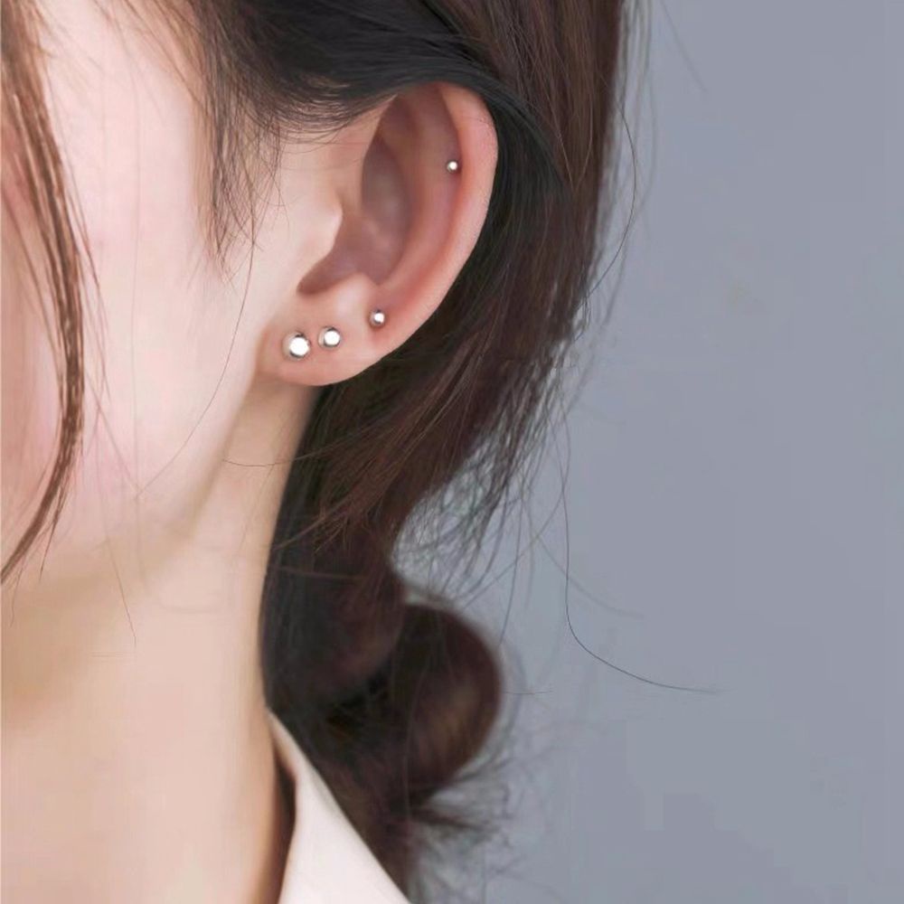 Bộ 6 Khuyên Tai Tròn Bằng Sắt Đơn Giản Nhiều Màu Thời Trang Hàn Quốc Cho Nữ
