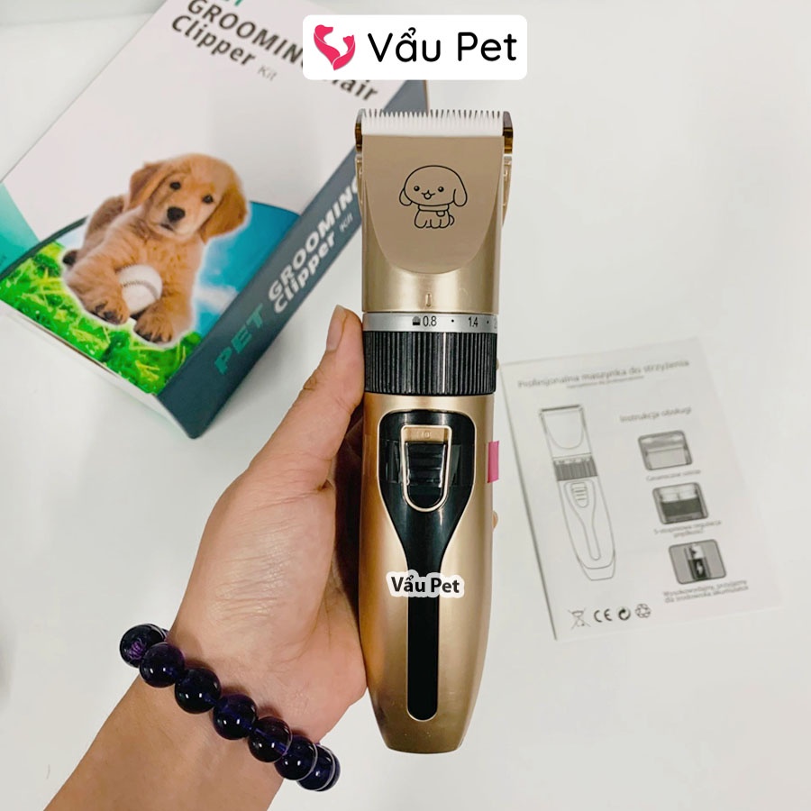 Tông Đơ Cắt Lông Chó Mèo Clipper - Tông Đơ Chó Mèo Full Bộ 8 Món Vẩu Pet Shop